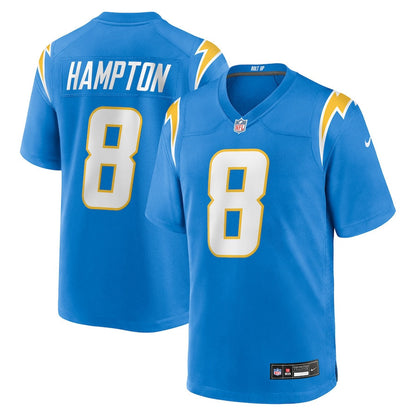 Omarion Hampton 8 Los Angeles Chargers 2025 NFL Draft First Round Pick Game Men Jersey - Powder Blue