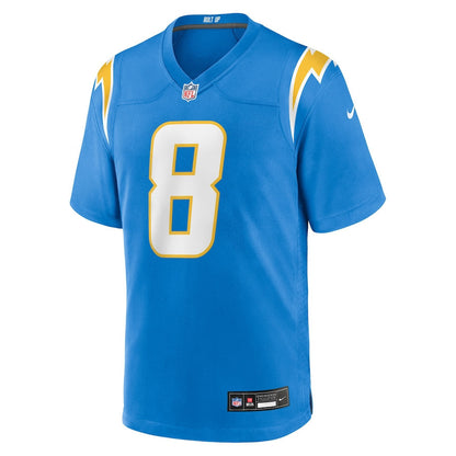Omarion Hampton 8 Los Angeles Chargers 2025 NFL Draft First Round Pick Game Men Jersey - Powder Blue