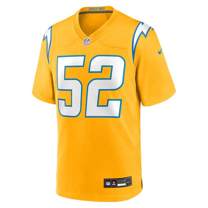 Khalil Mack 52 Los Angeles Chargers Alternate Charger Power Game Player Men Jersey - Gold