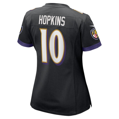 DeAndre Hopkins 10 Baltimore Ravens Women's Alternate Game Jersey - Black