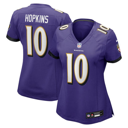 DeAndre Hopkins 10 Baltimore Ravens Women's Team Game Jersey - Purple