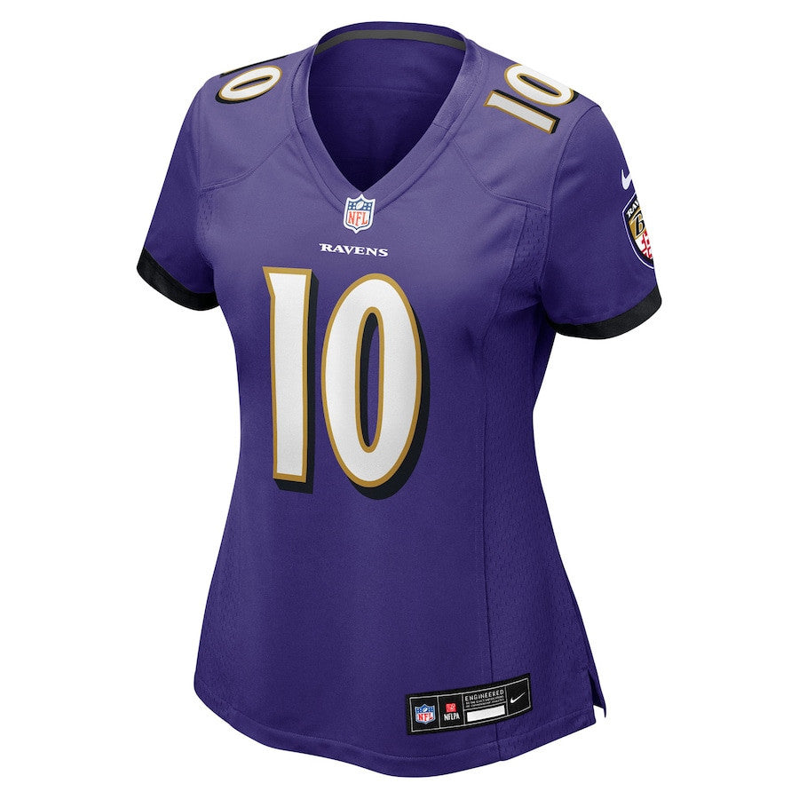 DeAndre Hopkins 10 Baltimore Ravens Women's Team Game Jersey - Purple