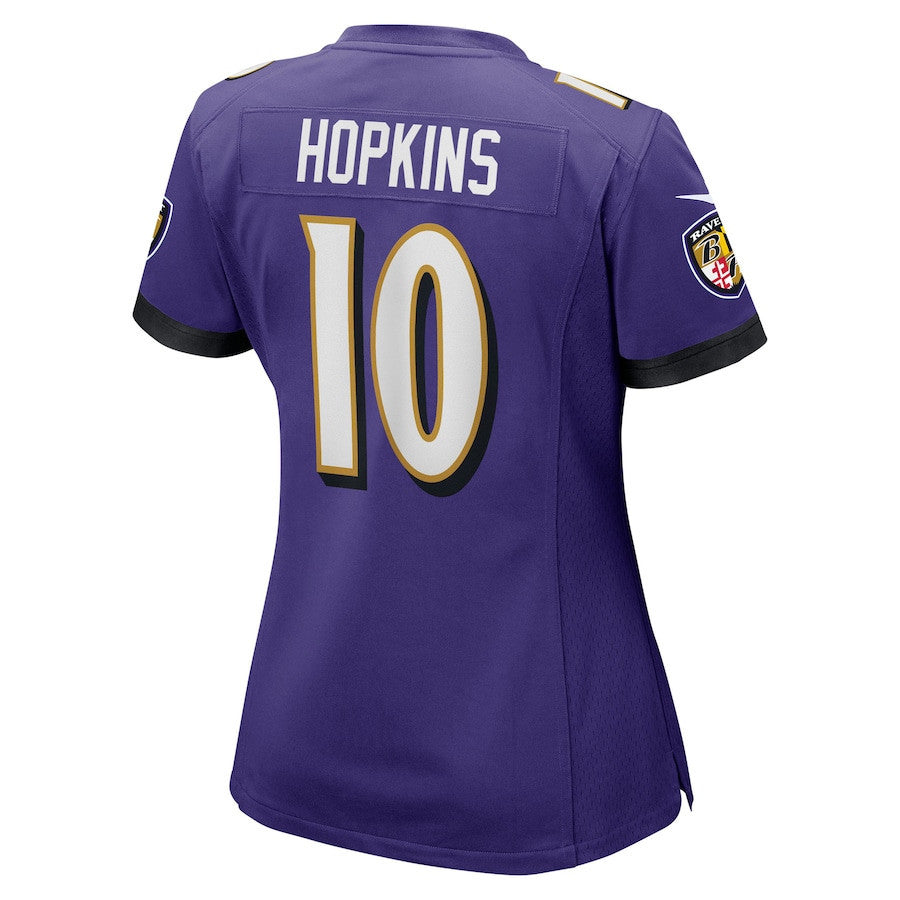 DeAndre Hopkins 10 Baltimore Ravens Women's Team Game Jersey - Purple