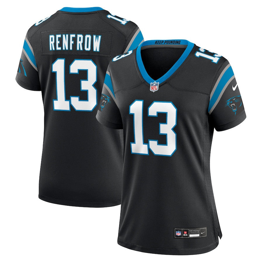 Hunter Renfrow 13 Carolina Panthers Women's Team Game Jersey - Black