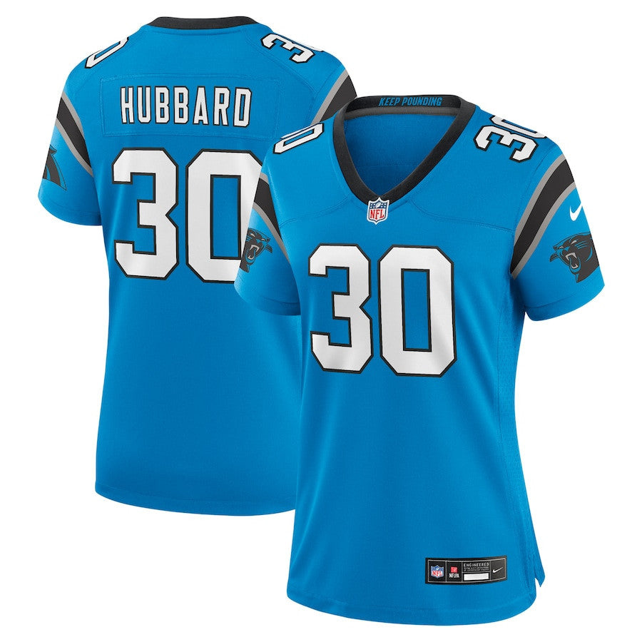 Chuba Hubbard 30 Carolina Panthers Women's Alternate Game Jersey - Blue