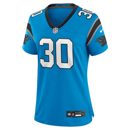 Chuba Hubbard 30 Carolina Panthers Women's Alternate Game Jersey - Blue