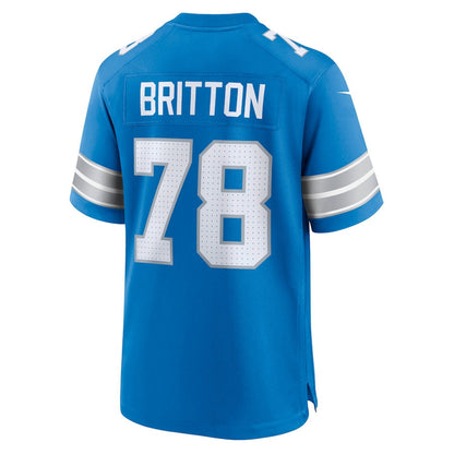 Gunner Britton 78 Detroit Lions Team Game Men Jersey - Blue
