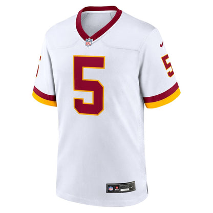 Jayden Daniels 5 Washington Commanders Game Super Bowl Era Men Jersey - White