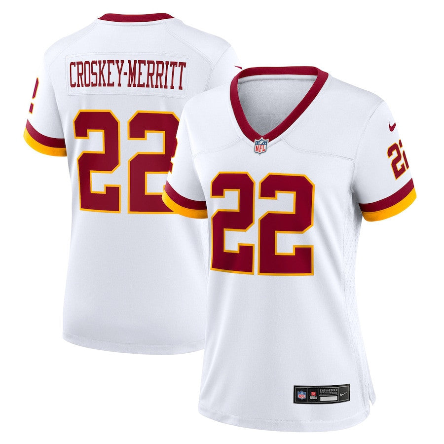 Jacory Croskey-Merritt 22 Washington Commanders Women's Game Super Bowl Era Jersey - White