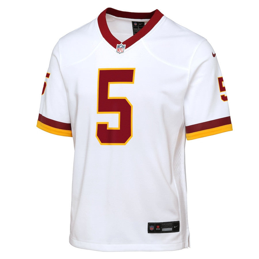 Jayden Daniels 5 Washington Commanders YOUTH Game Super Bowl Era Jersey - White