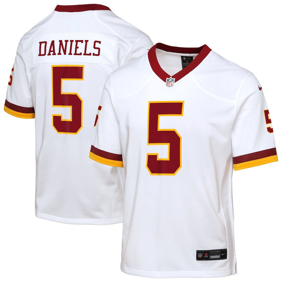 Jayden Daniels 5 Washington Commanders YOUTH Game Super Bowl Era Jersey - White