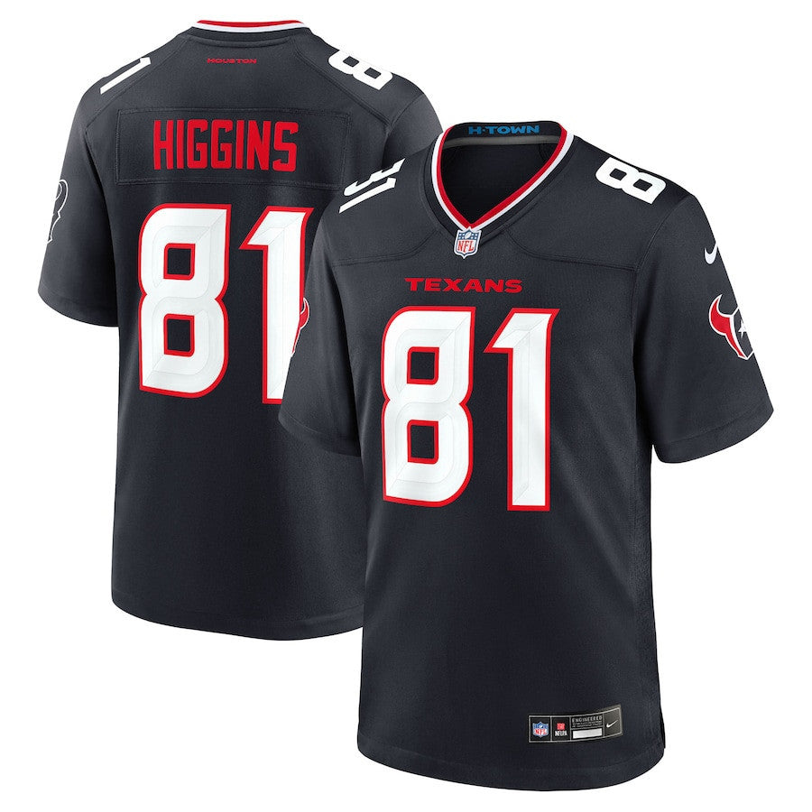Jayden Higgins 81 Houston Texans Game Men Jersey - Navy