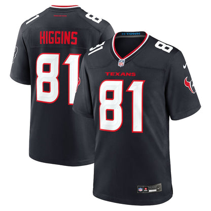 Jayden Higgins 81 Houston Texans Game Men Jersey - Navy