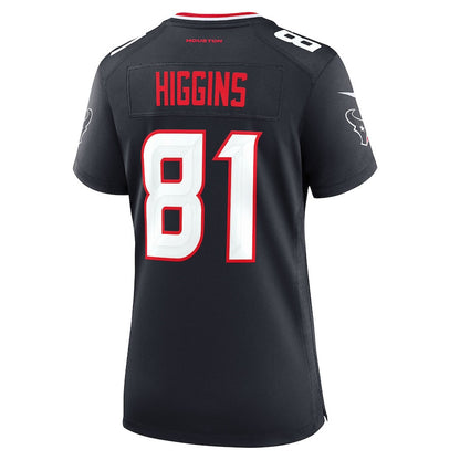 Jayden Higgins 81 Houston Texans Women's Game Jersey - Navy