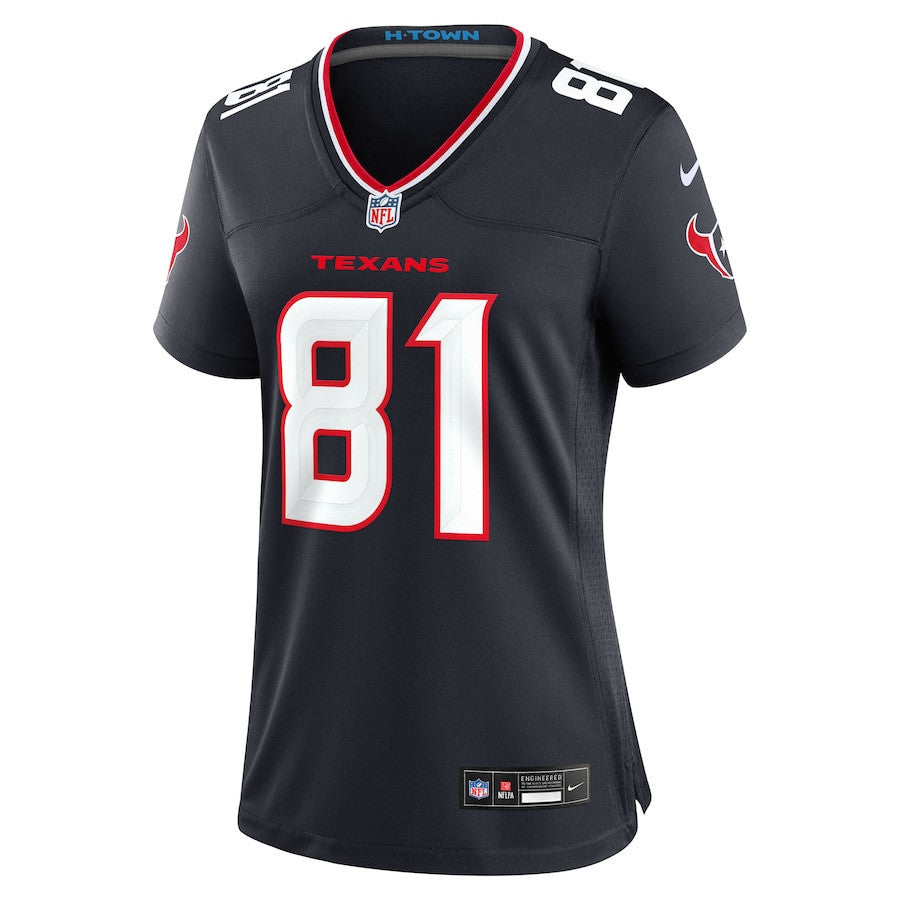 Jayden Higgins 81 Houston Texans Women's Game Jersey - Navy