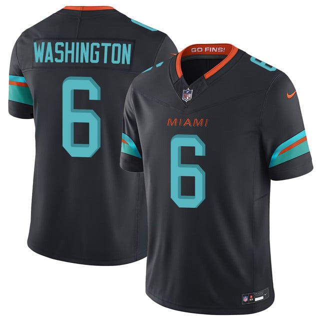 Malik Washington 6 Miami Dolphins Vapor F.U.S.E. Limited Rivalry Series Men Jersey - Black