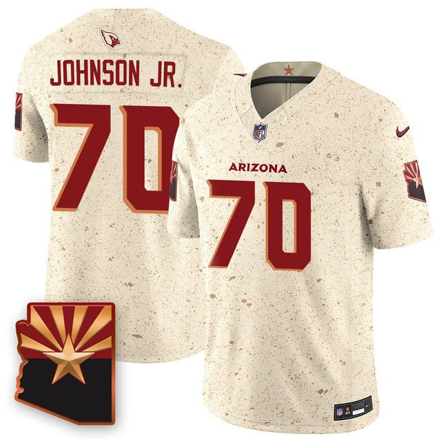 Paris Johnson Jr. 70 Arizona Cardinals Vapor F.U.S.E. Limited Rivalry Series Men Jersey - Beige