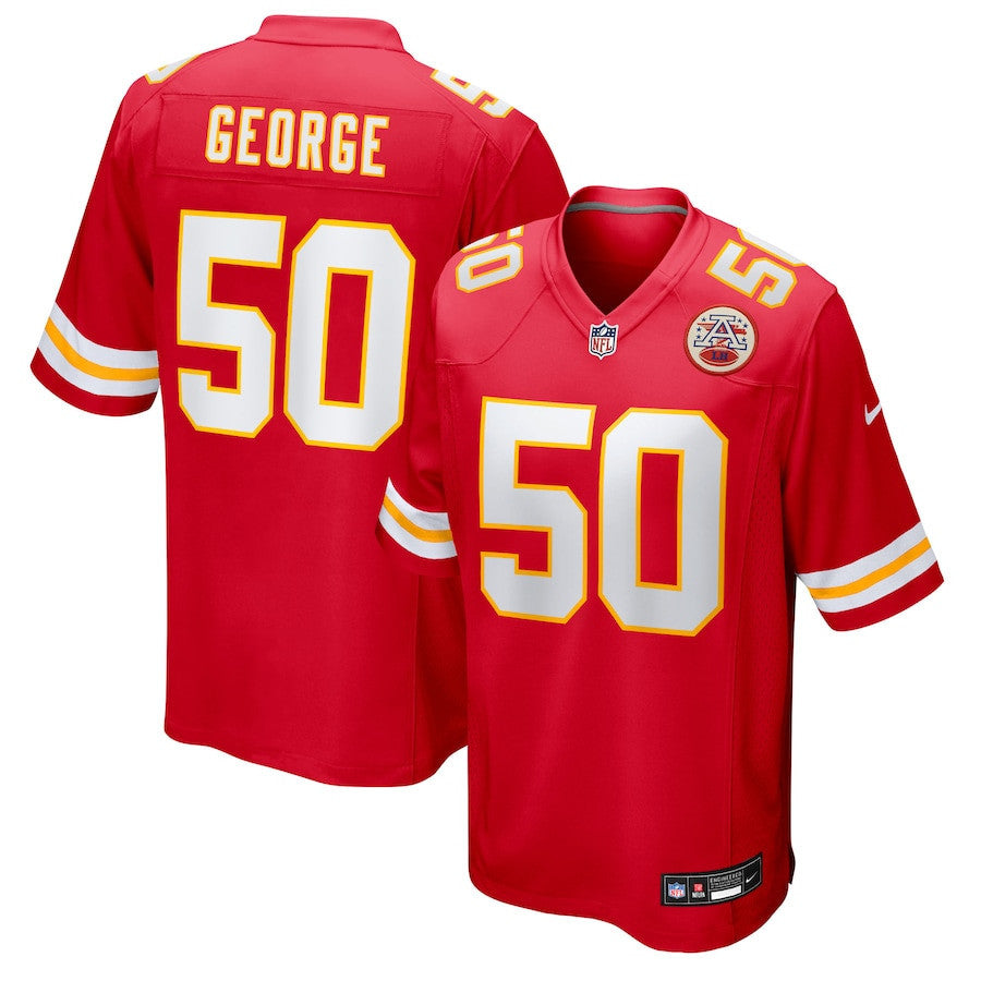 Brandon George 50 Kansas City Chiefs Team Game Men Jersey - Red