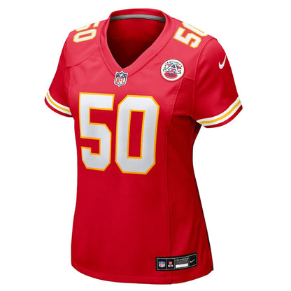 Brandon George 50 Kansas City Chiefs Women's Team Game Jersey - Red