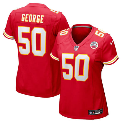 Brandon George 50 Kansas City Chiefs Women's Team Game Jersey - Red