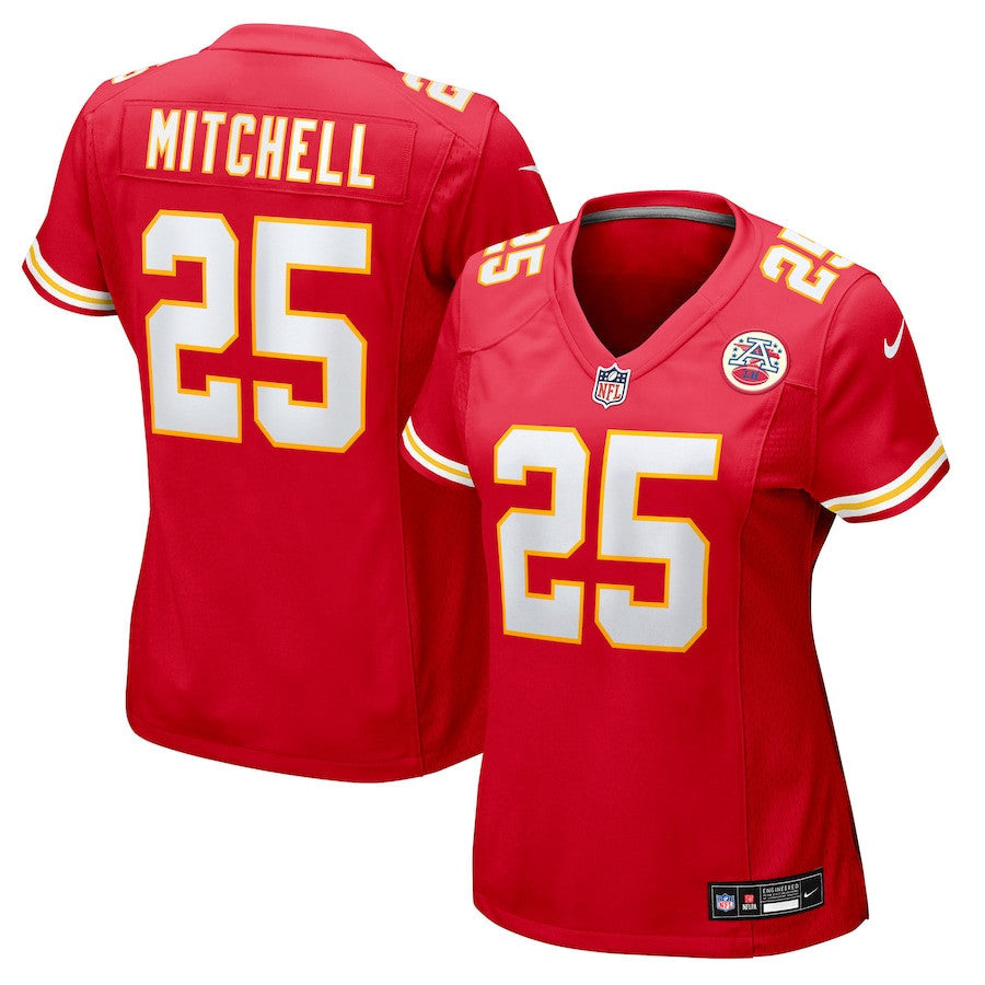 Elijah Mitchell 25 Kansas City Chiefs Women's Team Game Jersey - Red