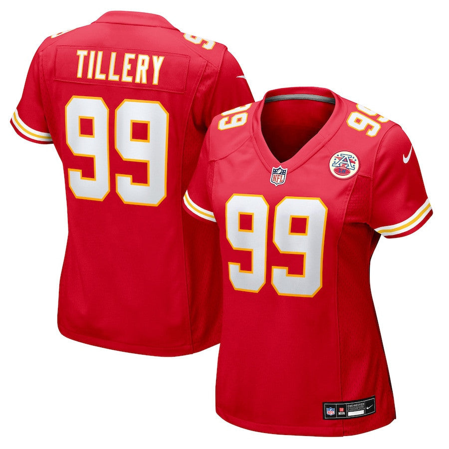 Jerry Tillery 99 Kansas City Chiefs Women's Team Game Jersey - Red