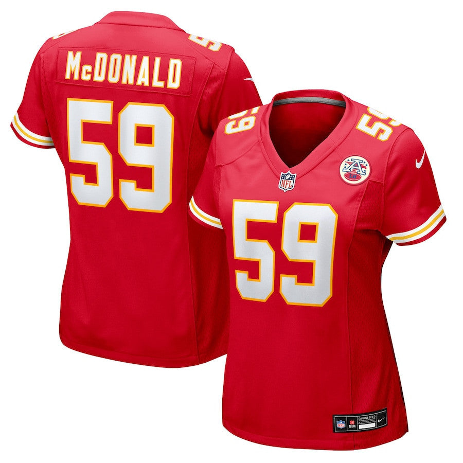 Cooper McDonald 59 Kansas City Chiefs Women's Team Game Jersey - Red