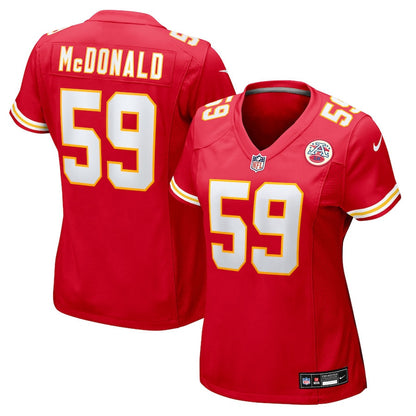 Cooper McDonald 59 Kansas City Chiefs Women's Team Game Jersey - Red