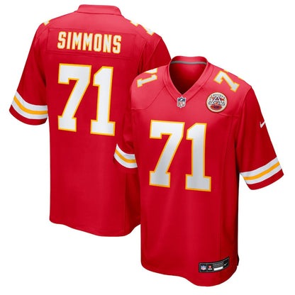 Josh Simmons 71 Kansas City Chiefs Team Game Men Jersey - Red