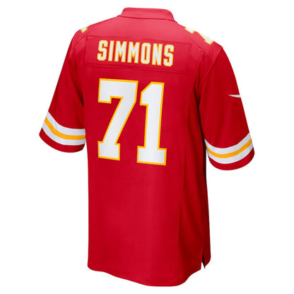 Josh Simmons 71 Kansas City Chiefs Team Game Men Jersey - Red