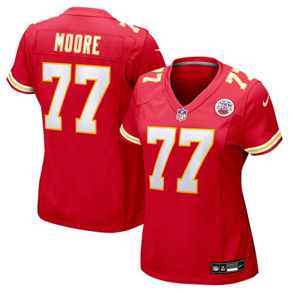 Jaylon Moore 77 Kansas City Chiefs Women's Team Game Jersey - Red