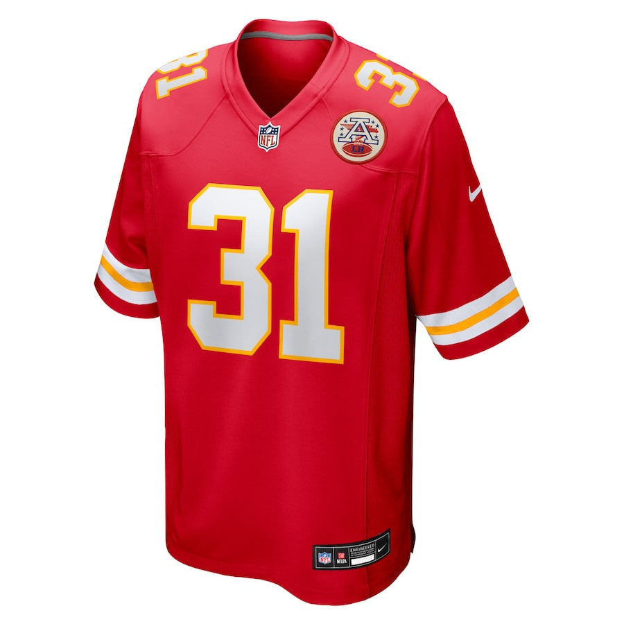 Jeffrey Bassa 31 Kansas City Chiefs Team Game Men Jersey - Red
