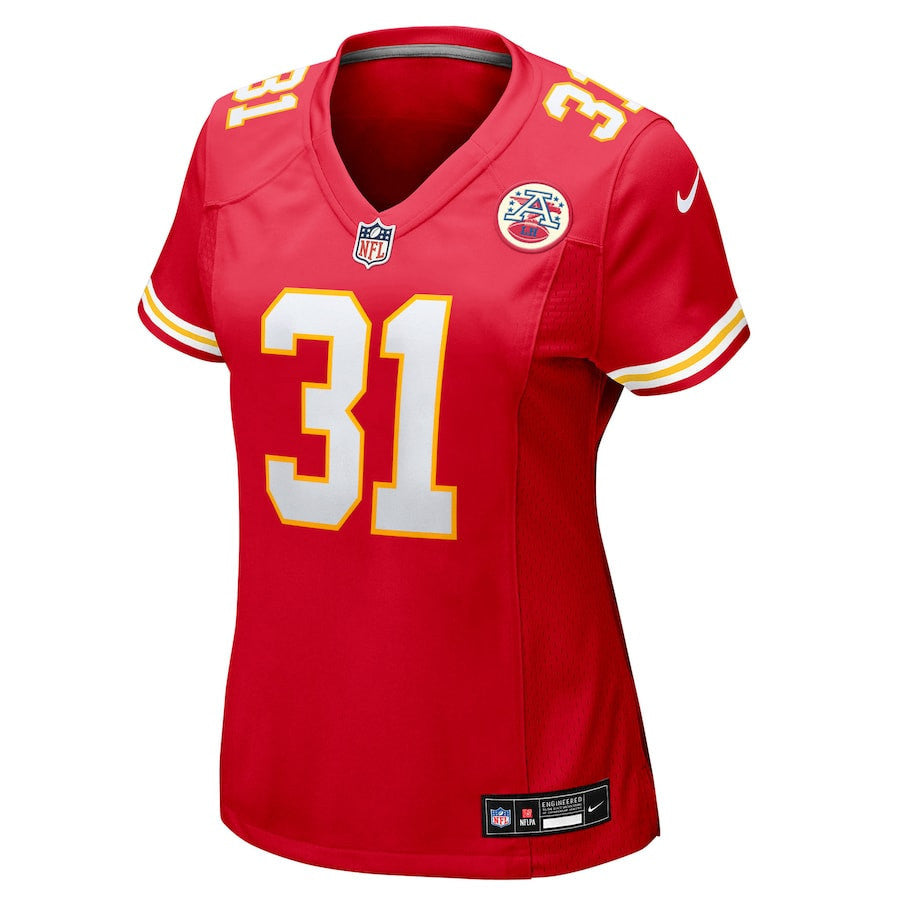 Jeffrey Bassa 31 Kansas City Chiefs Women's Team Game Jersey - Red