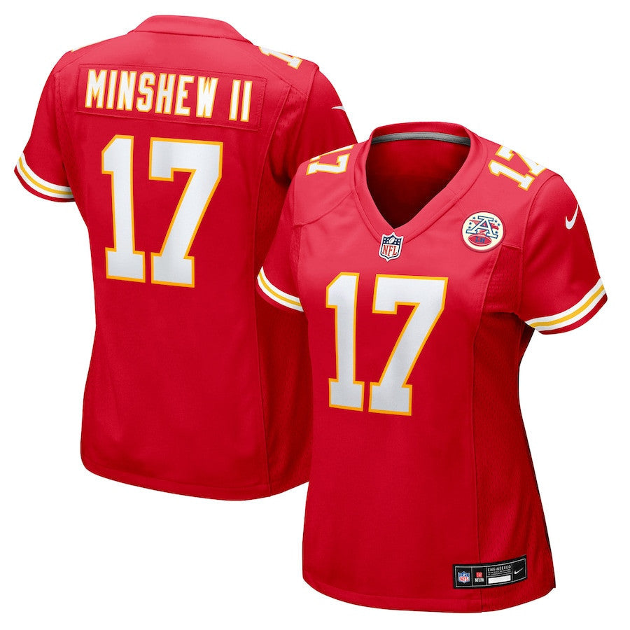 Gardner Minshew II 17 Kansas City Chiefs Women's Team Game Jersey - Red