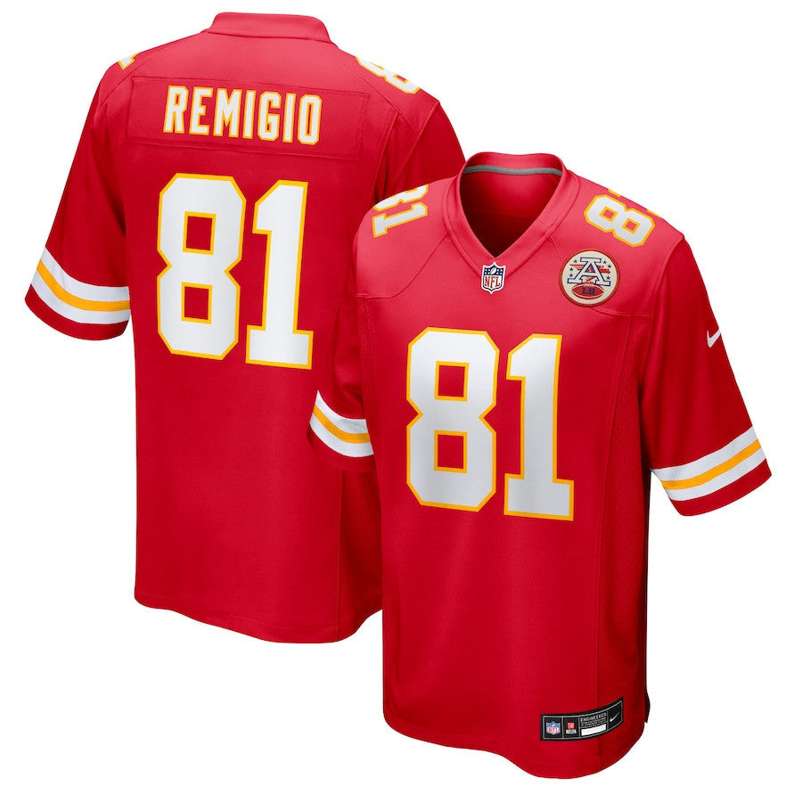 Nikko Remigio 81 Kansas City Chiefs Team Game Men Jersey - Red
