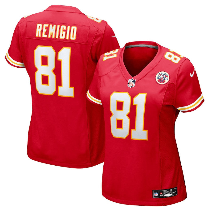 Nikko Remigio 81 Kansas City Chiefs Women's Team Game Jersey - Red