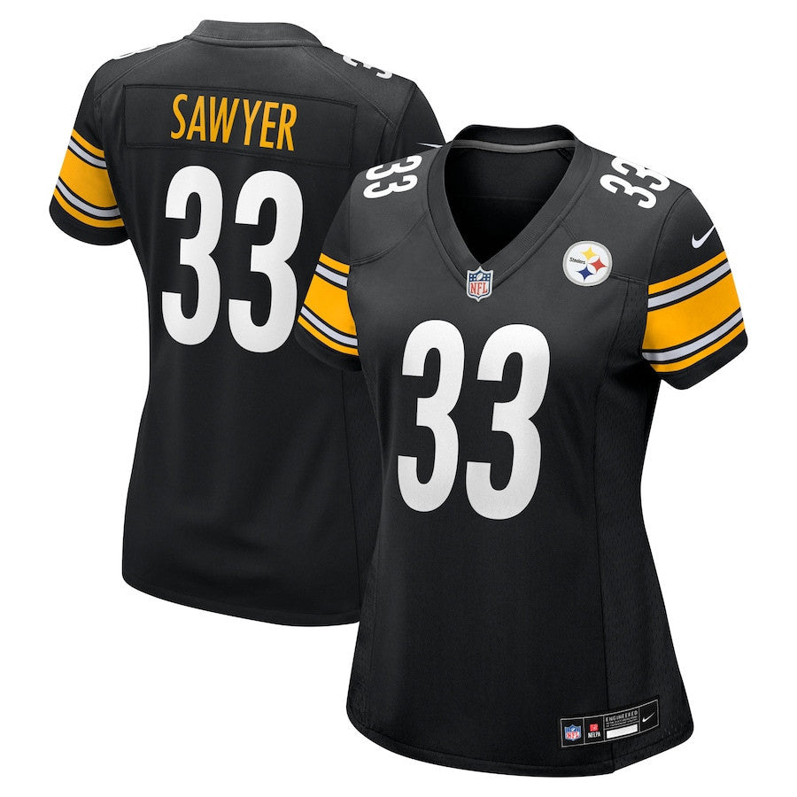Jack Sawyer 33 Pittsburgh Steelers Women's Team Game Jersey - Black