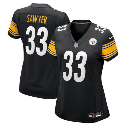 Jack Sawyer 33 Pittsburgh Steelers Women's Team Game Jersey - Black