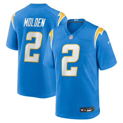 Elijah Molden 2 Los Angeles Chargers Team Game Men Jersey - Powder Blue