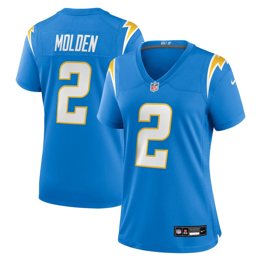 Elijah Molden 2 Los Angeles Chargers Women's Team Game Jersey - Powder Blue