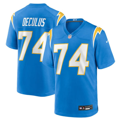 Austin Deculus 74 Los Angeles Chargers Team Game Men Jersey - Powder Blue