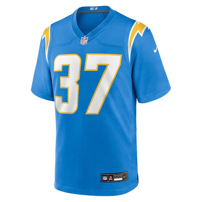 Jordan Oladokun 37 Los Angeles Chargers Team Game Men Jersey - Powder Blue