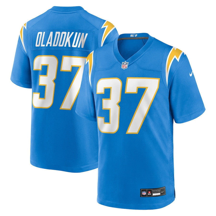 Jordan Oladokun 37 Los Angeles Chargers Team Game Men Jersey - Powder Blue