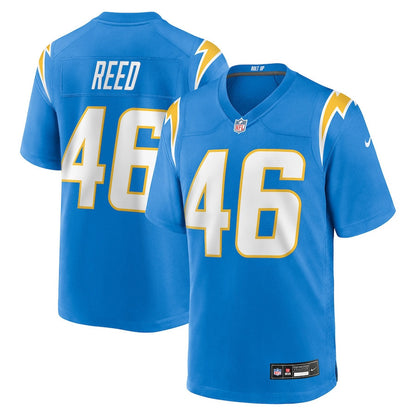 Nikko Reed 46 Los Angeles Chargers Team Game Men Jersey - Powder Blue