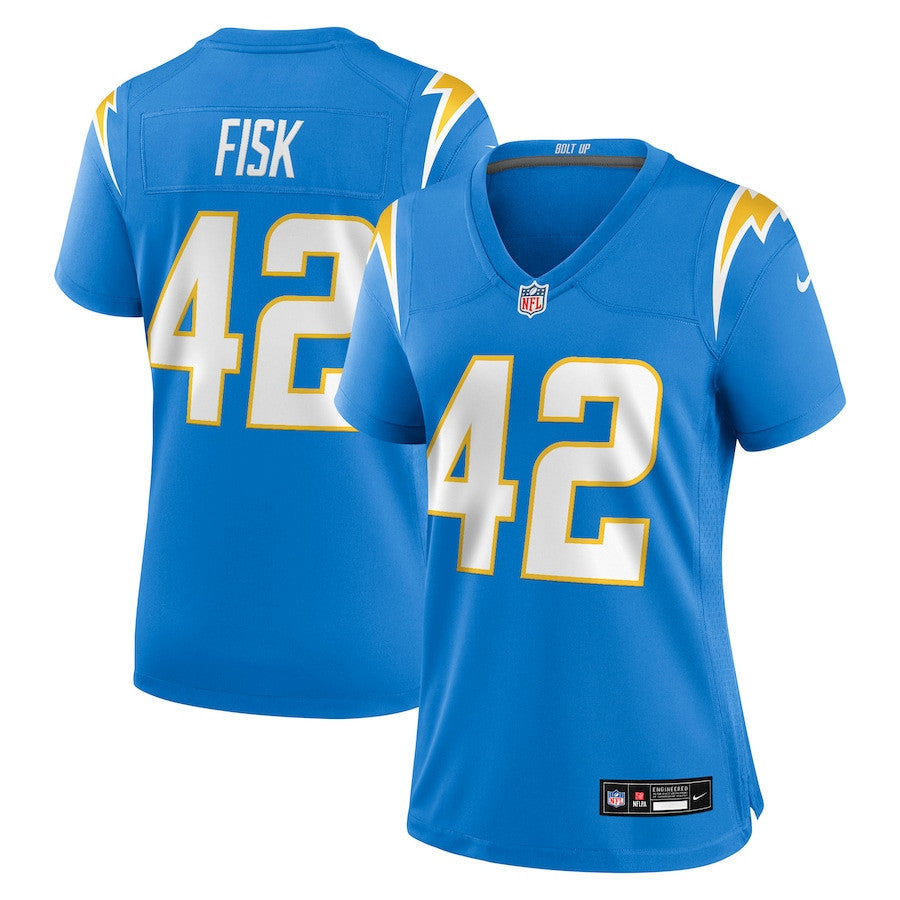 Tucker Fisk 42 Los Angeles Chargers Women's Team Game Jersey - Powder Blue