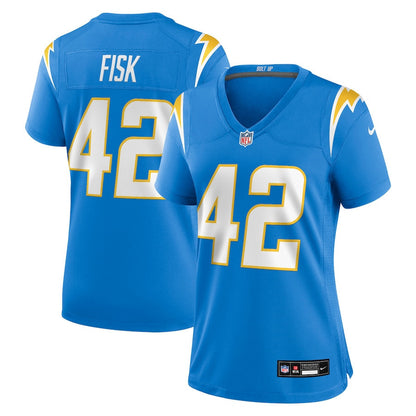 Tucker Fisk 42 Los Angeles Chargers Women's Team Game Jersey - Powder Blue