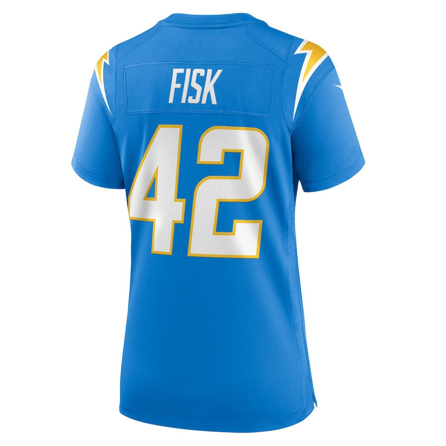 Tucker Fisk 42 Los Angeles Chargers Women's Team Game Jersey - Powder Blue