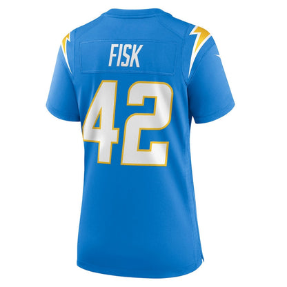 Tucker Fisk 42 Los Angeles Chargers Women's Team Game Jersey - Powder Blue