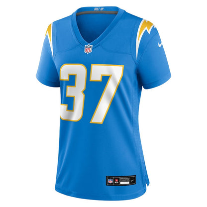 Jordan Oladokun 37 Los Angeles Chargers Women's Team Game Jersey - Powder Blue