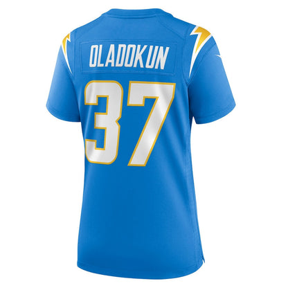 Jordan Oladokun 37 Los Angeles Chargers Women's Team Game Jersey - Powder Blue